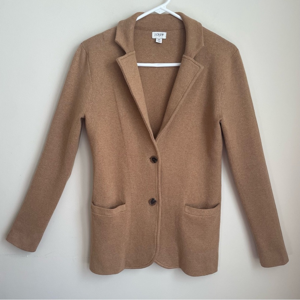 J. Crew Sweater Blazer Two Button Camel Tan Style# G9309 Size XS